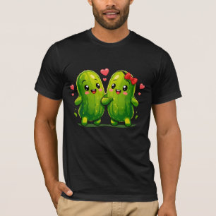 Cute Pickle Couple Funny Kawaii Pickles T-Shirt fo
