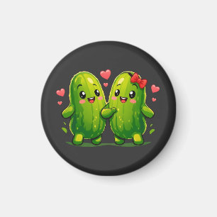 Cute Pickle Couple Funny Kawaii Pickles T-Shirt fo Magnet