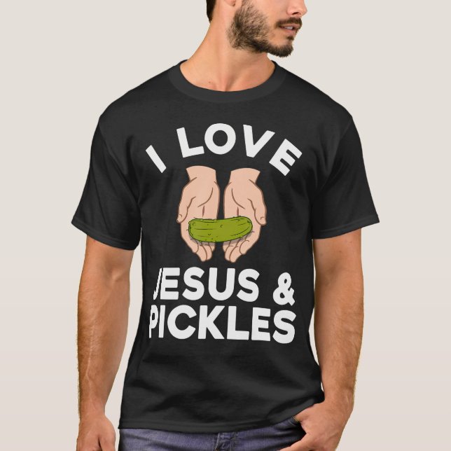 Cute Pickle Design For Men Women Kids Jesus Pickle T-Shirt (Front)