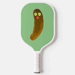 Cute Pickle Guy Avocado Eyes Pickleball Paddle