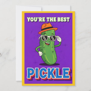 Cute Pickle Pun You’re The Best Pickle Fun Cartoon Thank You Card