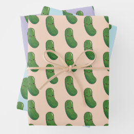 Cute Pickle  Wrapping Paper Sheet