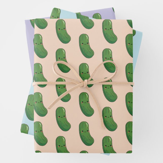 Cute Pickle  Wrapping Paper Sheet (In situ)