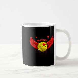Cute pickleball &amp;cupid wings happy valentines coffee mug