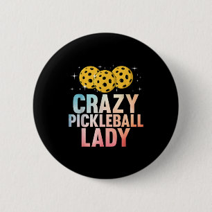 Cute pickleball art for women mom grandma pickle 6 cm round badge