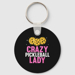 Cute pickleball art for women mom grandma pickle key ring