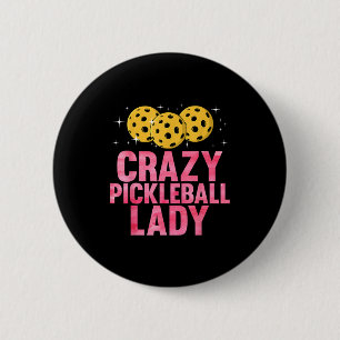 Cute pickleball art for women mum grandma pickle 6 cm round badge