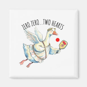 Cute pickleball goose valentine's day magnet