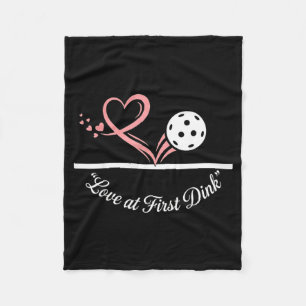 Cute pickleball heart pickleball valentine's day fleece blanket