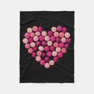 Cute pickleball heart valentine for pickleball fleece blanket