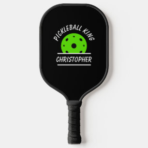 Cute Pickleball King Name Ball Black Green Sports Paddle