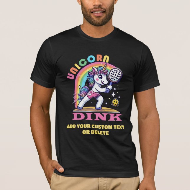 Cute Pickleball Unicorn Dink Pickleballer Sports T-Shirt (Front)