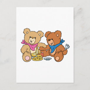 Cute Picnic Bears Postcard