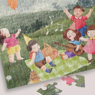 Cute Picnic Birthday Kids Girl Party Favour Jigsaw Puzzle