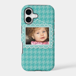 Cute picture frame with blue houndstooth