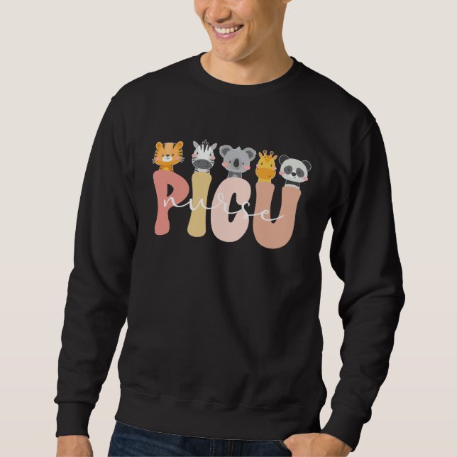 Cute PICU Nurse Pediatric Intensive Care Unit Sweatshirt (Front)