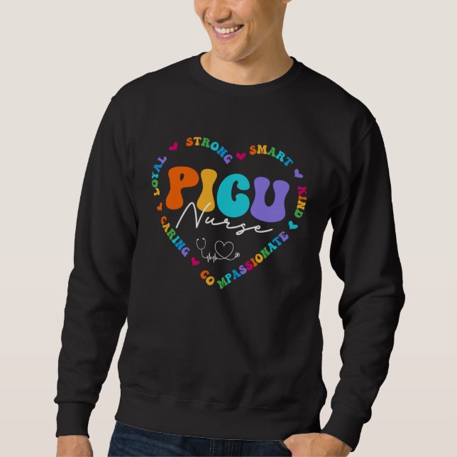 Cute PICU Nurse Squad Appreciation Nursing Sweatshirt (Front)