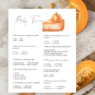 Cute pie pumpkin - Baby Trivia   Baby Shower Game