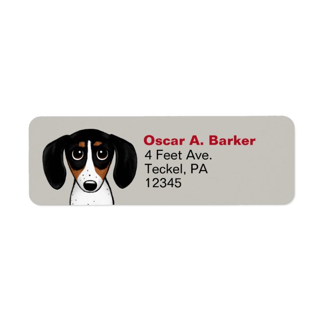 Cute Piebald Dachshund Return Address Label (Front)