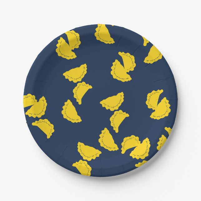 Cute Pierogi Paper Plates (Front)