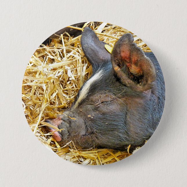 CUTE PIG 7.5 CM ROUND BADGE (Front)