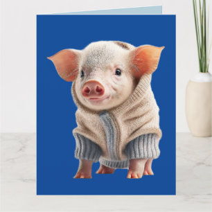 CUTE PIG BIRTHDAY GREETING CARD