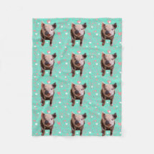Cute Pig - Blue & Pink Swirls