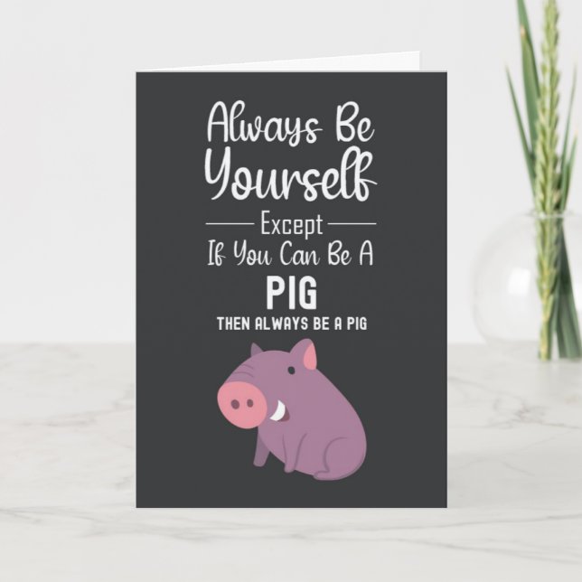 Cute Pig Cards Funny Humour Humourous Animal Farm (Front)