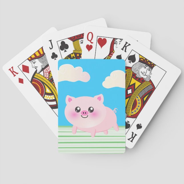 Cute pig cartoon playing cards (Back)