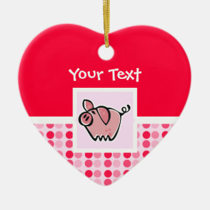 Cute Pig Ceramic Tree Decoration