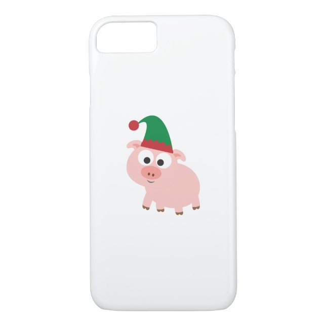 Cute Pig Christmas Elf Case-Mate iPhone Case (Back)