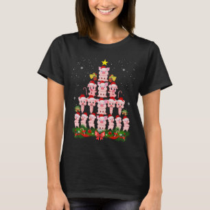 Cute Pig Christmas Tree With Ornament Xmas T-Shirt