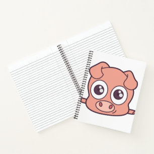 Cute pig clipart notebook