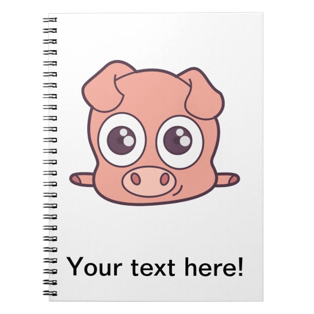 Cute pig clipart notebook (Front)