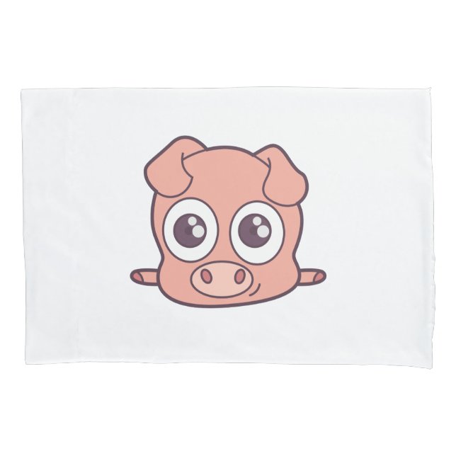 Cute pig clipart pillowcase (Front)