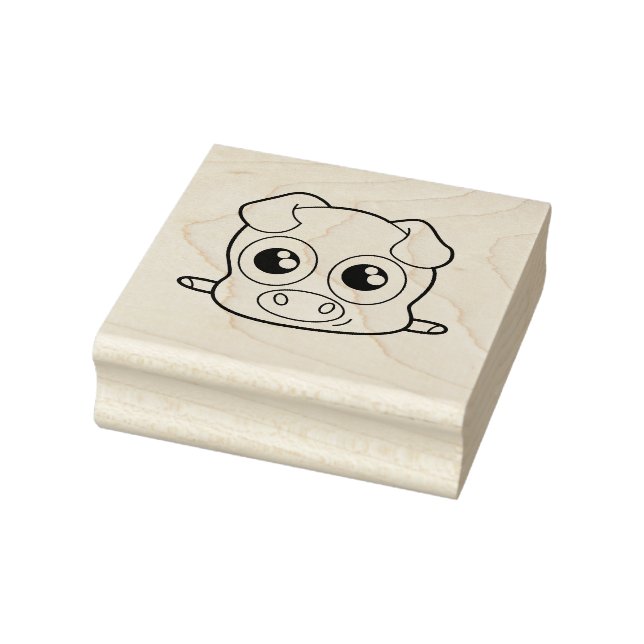 Cute pig clipart rubber stamp (Stamp)