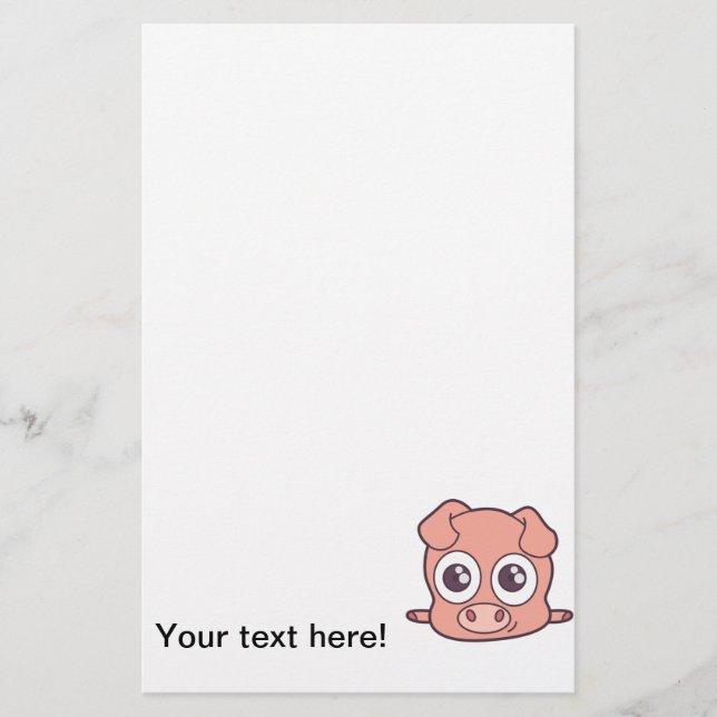 Cute pig clipart stationery (Front)