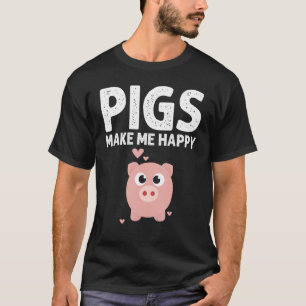 Cute Pig Designs For Men Women Farming Animal Pig T-Shirt