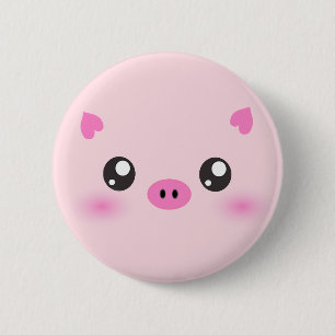 Cute Pig Face - kawaii minimalism 6 Cm Round Badge