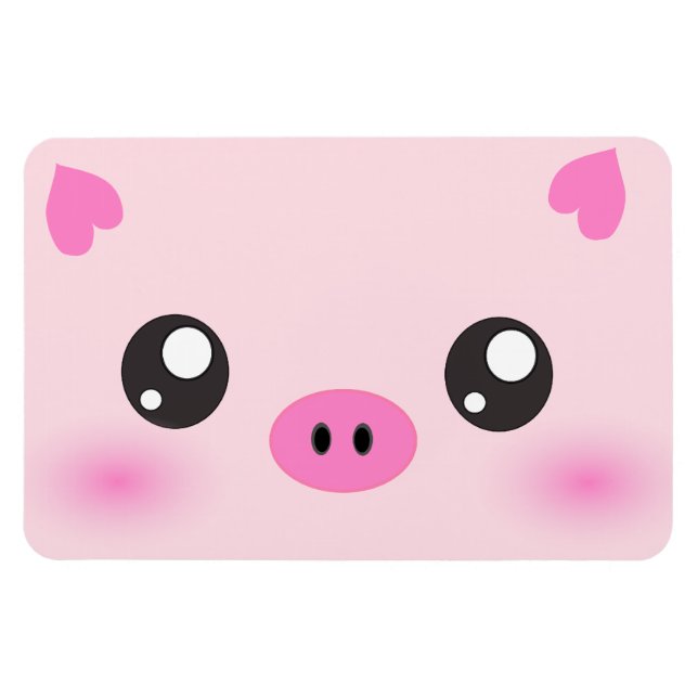 Cute Pig Face - kawaii minimalism Magnet (Horizontal)