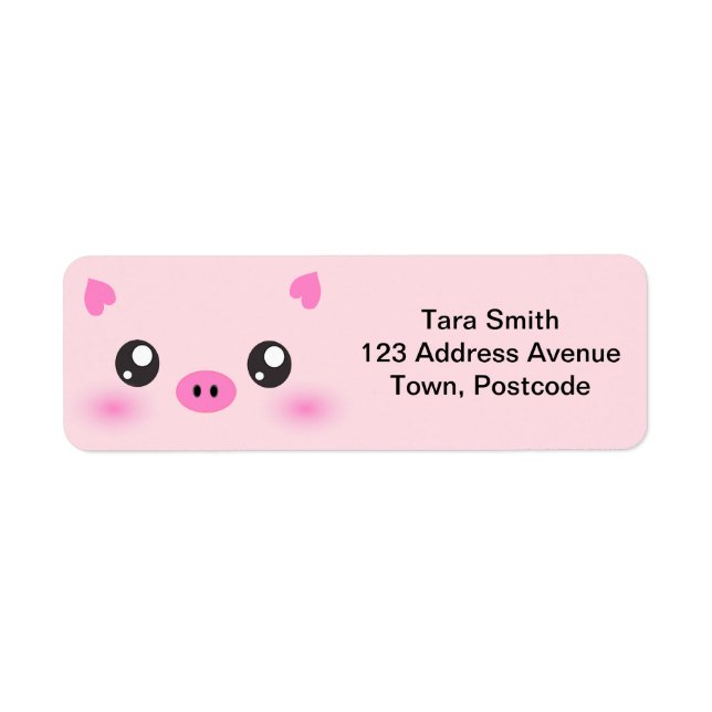 Cute Pig Face - kawaii minimalism Return Address Label (Front)