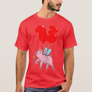 Cute Pig Fairy13th BirthdayKids Balloon Party T-Shirt