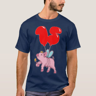 Cute Pig Fairy15th BirthdayKids Balloon Party T-Shirt