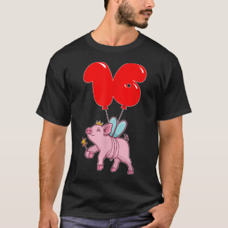 Cute Pig Fairy16th BirthdayKids Balloon Party T-Shirt