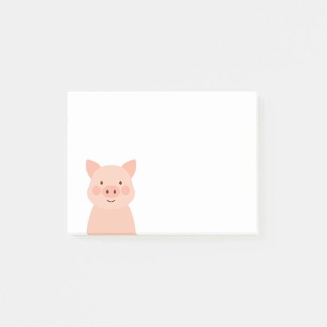 Cute Pig Farm Animal Face Post-it Notes (Front)