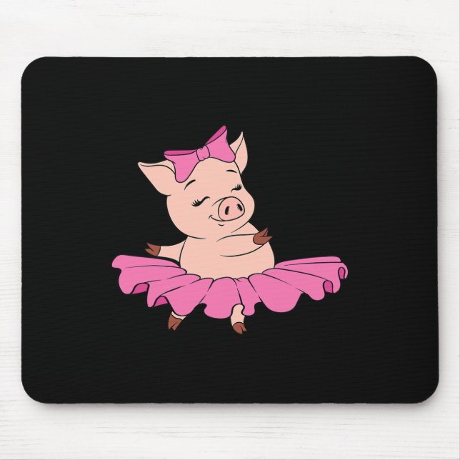 Cute Pig Farming Pink Dancing Dancer Performer Bal Mouse Pad (Front)