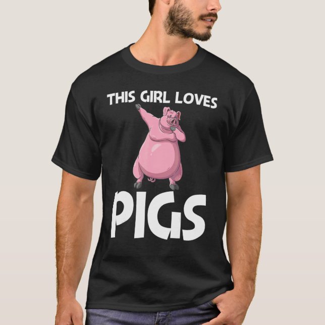 Cute Pig For Girls Kids Livestock Animal Food T-Shirt (Front)