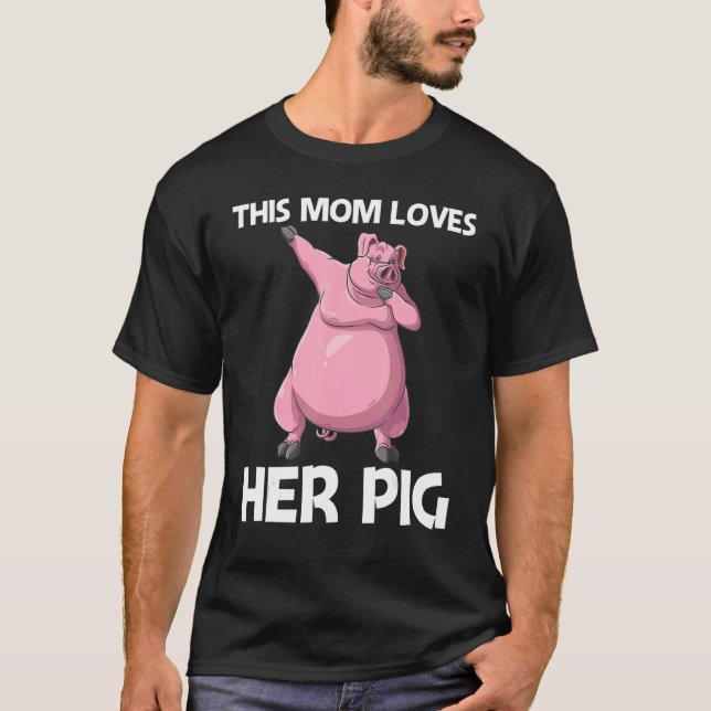 Cute Pig For Mum Mother Livestock Animal Food T-Shirt (Front)