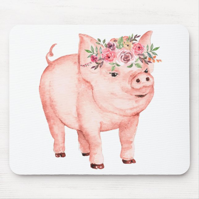 Cute Pig Gift Farmer's Wife Country Girl Farm Mouse Pad (Front)