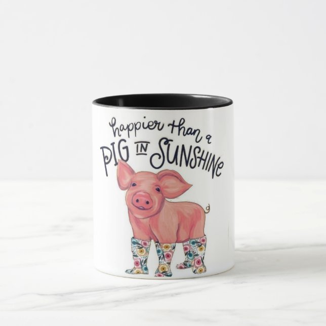 Cute Pig/Happier Than A Pig In Sunshine Mug (Center)